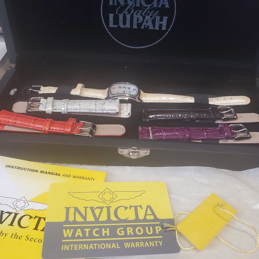 invicta lupah womens special edition watch. with 4 extra bands in the case